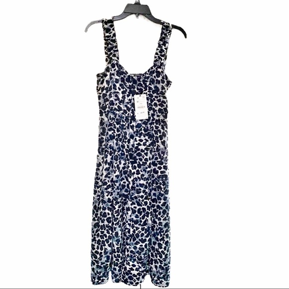 Zara Black Animal Print Ruffled Straps Button-Down Dress. Size Medium NWT - Picture 1 of 12